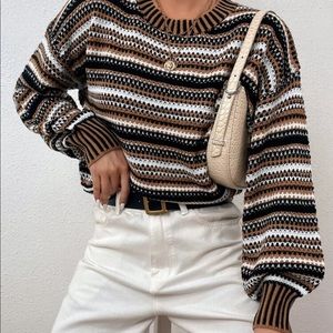 Striped cropped sweater